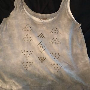 Green stressed tank top